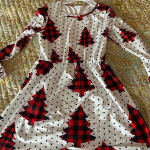Red and Black Plaid Christmas Tree Dress